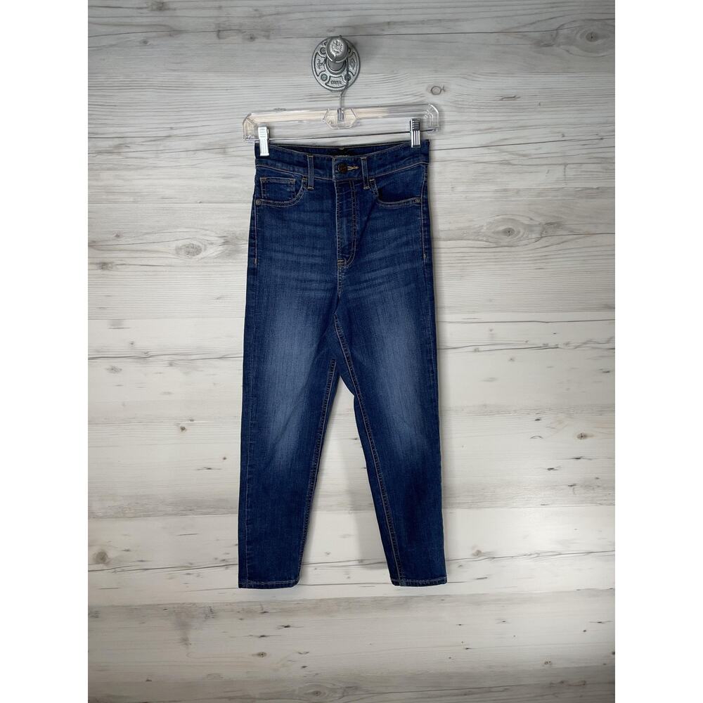 Express Jeans Womens‎ 2 Blue Mom Jean Super High Rise Ankle Stretch 029080356